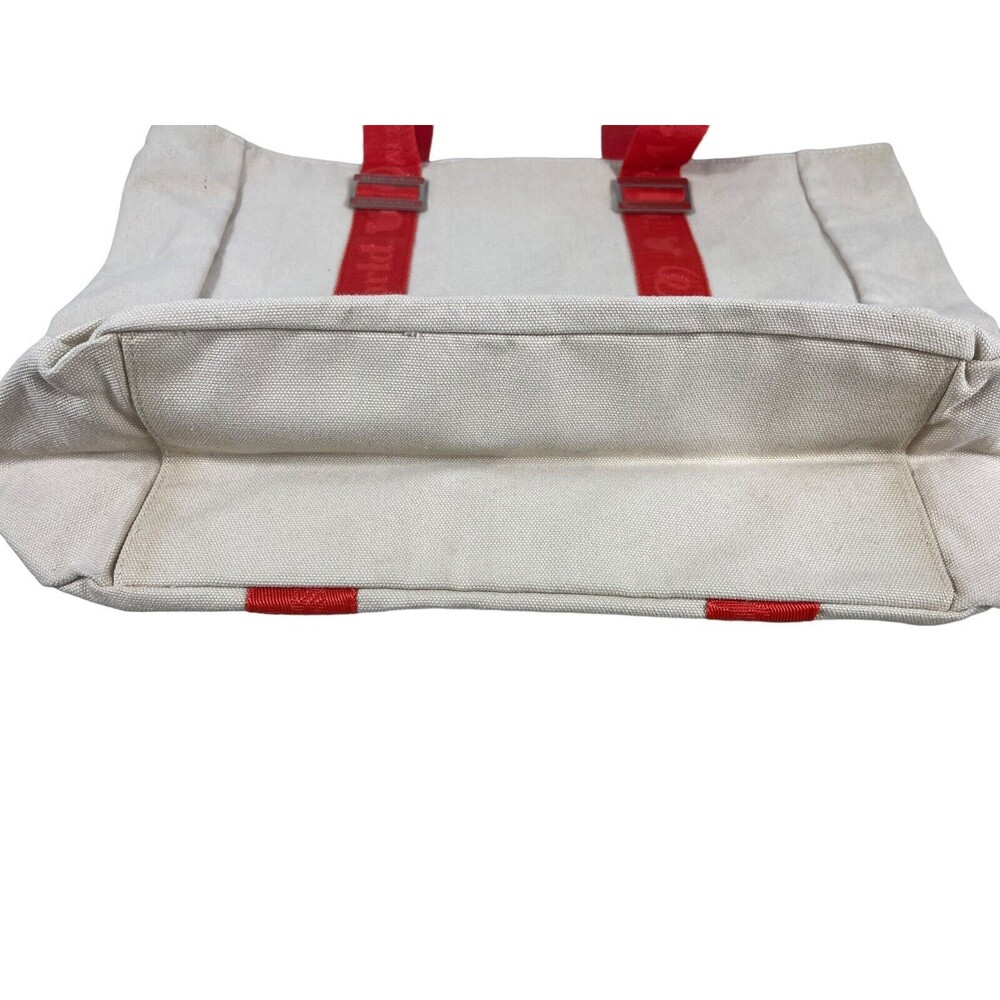 Walt Disney World Tan Canvas Beach Travel Vacation Tote Bag With Orange Straps - Picture 6 of 14